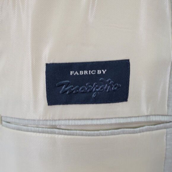 Material London Marzotto Linen Blend Blazer 40R 3 Button Sand Tan / Beige - Picture 9 of 14